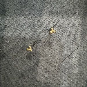 Tiny Trinity threaded flat back earrings